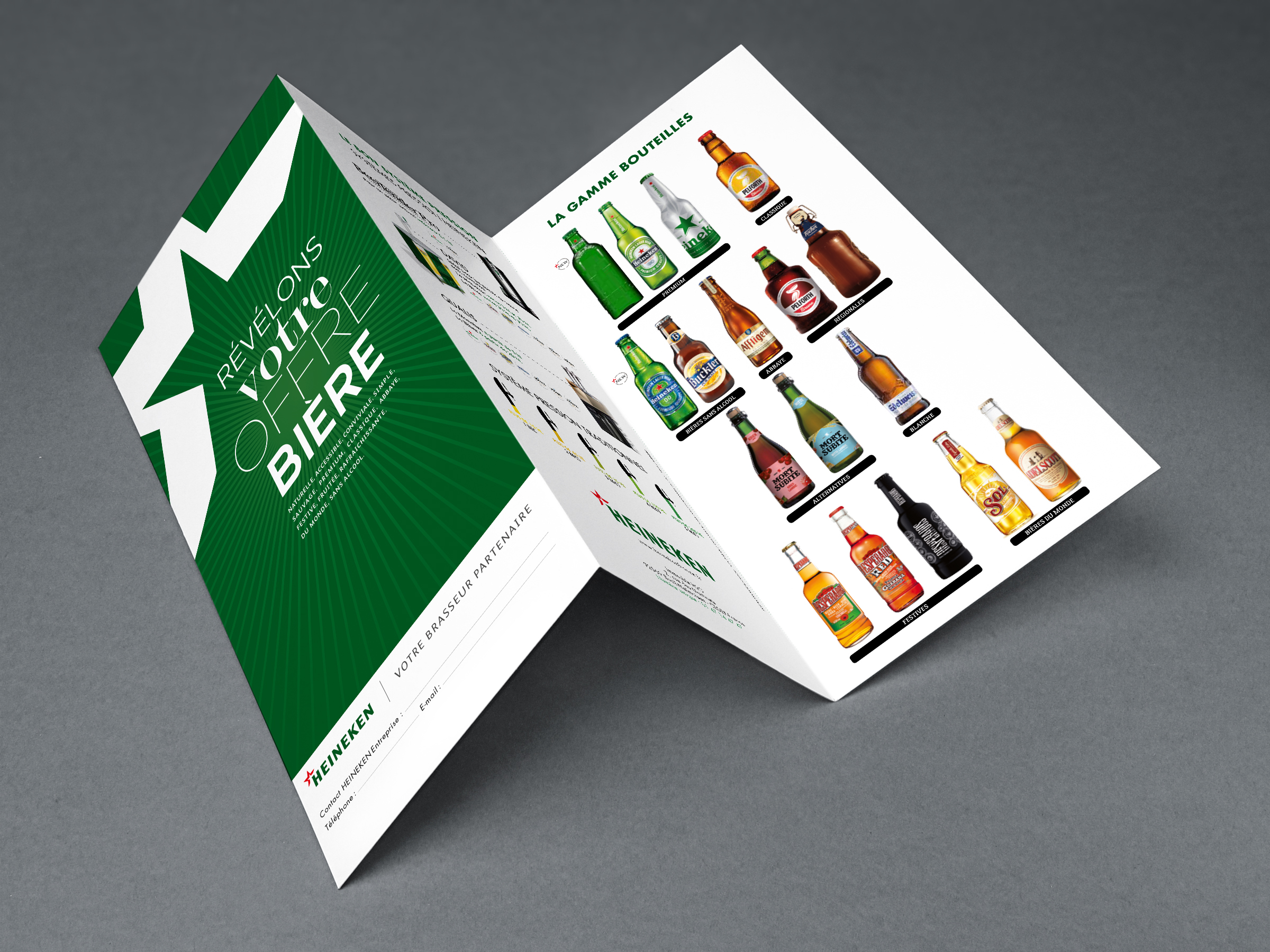 Agence MARDI création des documents commerciaux de l’ensemble de la force de vente d'Heineken